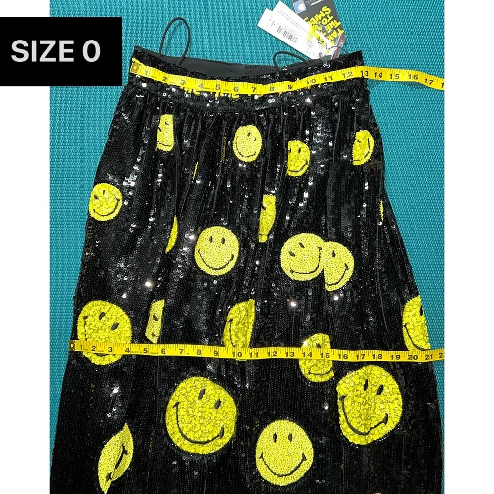 Alice + Olivia Tina Smiley Black Yellow Sequin Embellished Ball Gown Skirt